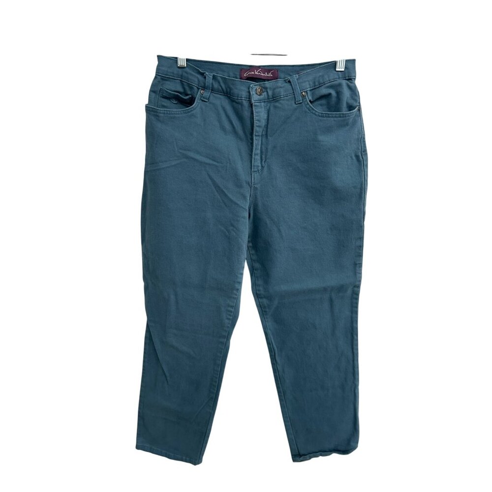 Gloria Vanderbilt Amanda High Rise Tapered Jean Cerulean Tide Sz 14 Classic